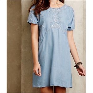 ANTHROPOLGIE Holding Horses Chambray Dress